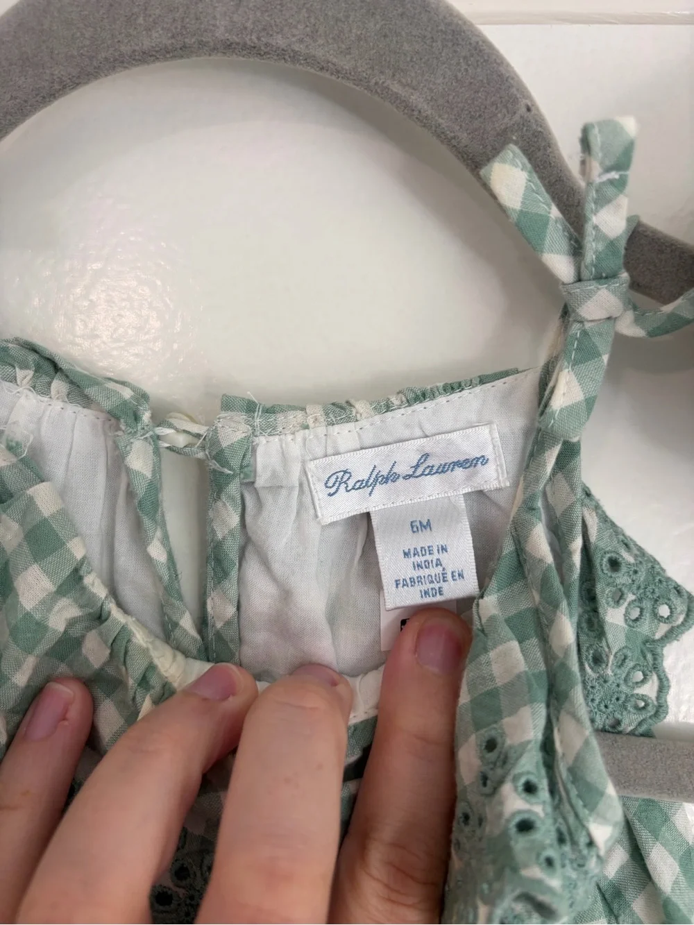 Ralph Lauren Green Gingham dress with bloomers